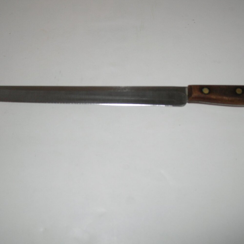 Vintage CHICAGO CUTLERY 10" SLICING Meat Bread KNIFE BR10S Wood Handle Nice i - Picture 2 of 5